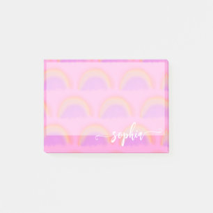 Post-it® Joli motif arc-en-ciel pastel personnalisé avec un