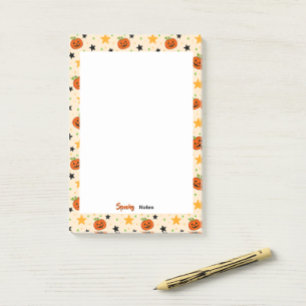 Post-it® Joli motif de citrouille d'Halloween beige