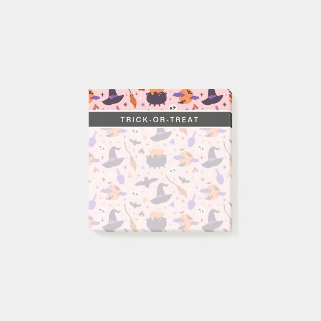 Post-it® Joli motif Halloween violet et rose (Devant)