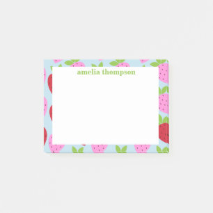 Post-it® Joli motif personnalisé de fraise rétro