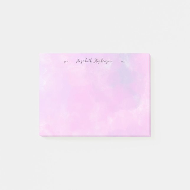 Post-it® Joli nom personnalisé féminin aquarelle rose (Devant)