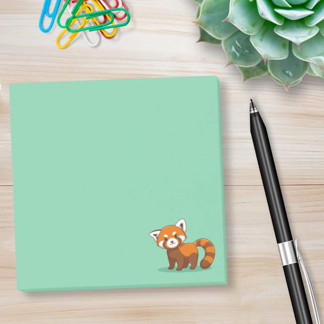 Post-it® Joli panda roux sur fond vert (Créateur téléchargé)