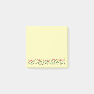 Post-it® Joli papier à fleurs pastel jaune Cottagecore pour