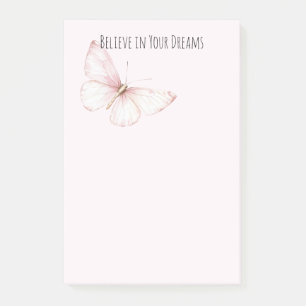 Post-it® Joli Papillon Rose Croyez dans les Rêves