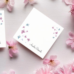 Post-it® Joli papillon rose et bleu Personnalisé