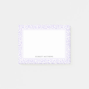 Post-it® Joli Pastel Empreinte de léopard Motif pourpre Nom
