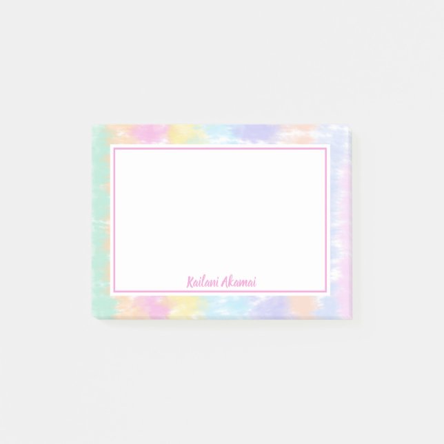 Post-it® Joli Pastel Tie Dye Rainbow Stripes Nom Post-it (Devant)