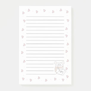 Post-it® Joli Petit Hamster Coeurs Monogramme