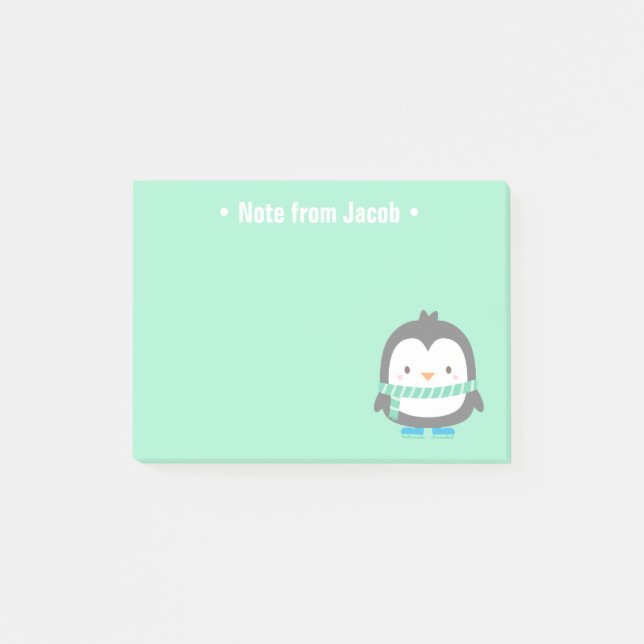 Post-it® Joli Petit Manchot Noël Pour Enfants (Devant)