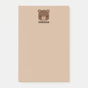 Post-it® Joli petit ours brun avec nom personnalisé