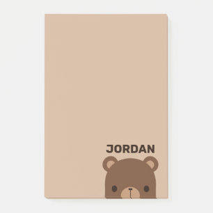 Post-it® Joli petit ours brun avec nom personnalisé