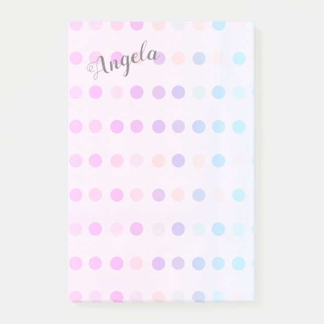 Post-it® joli point pastel design personnalisé post it note (Devant)