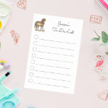 Post-it® Joli Pony Script Cheval Enfants Sticky To Dos<br><div class="desc">Mignons enfants collant à la liste de choses à faire avec un dessin d'aquarelle d'un cheval marron mignon et texte personnalisé en script blanc.</div>