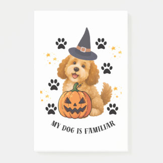 Post-it® Joli Poodle Sorcière d'Halloween avec Citrouille