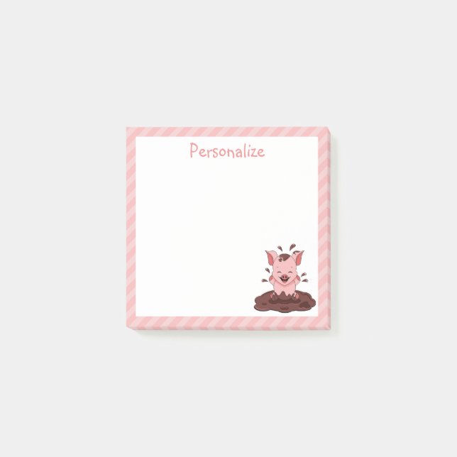 Post-it® Joli Porcelet Jouant Dans La Boue (Devant)