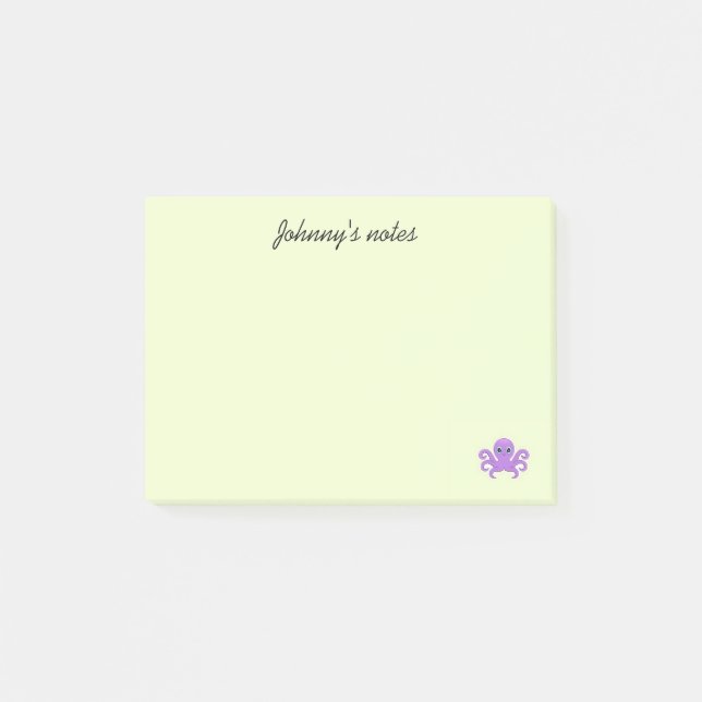Post-it® Joli poulpe violet vert (Devant)