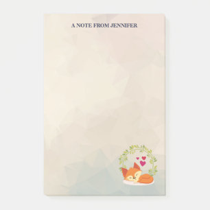 Post-it® Joli renard orange avec une couronne verte et des 