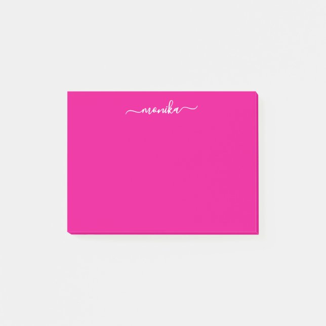 Post-it® Joli rose chaud nom personnalisé (Devant)