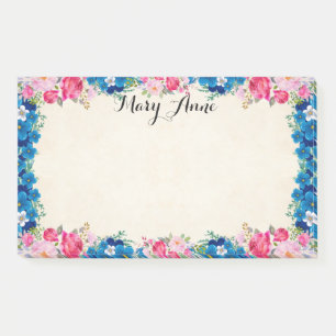Post-it® Joli rose Roses Roses Bleues Fleurs Personnalisées