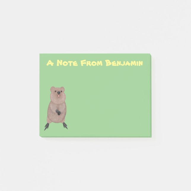 Post-it® Joli sourire mignon dessin animé quokka (Devant)