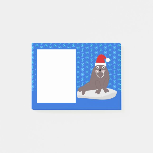 Post-it® Joli Walrus de Noël et Snowflakes (Devant)