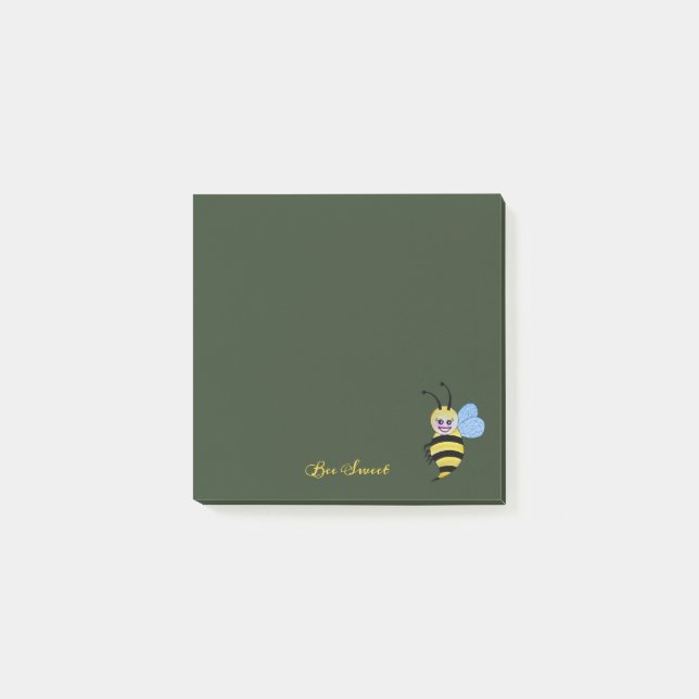 Post-it® Jolie Abeille Aquarelle Avec Un Bon Sourire (Devant)
