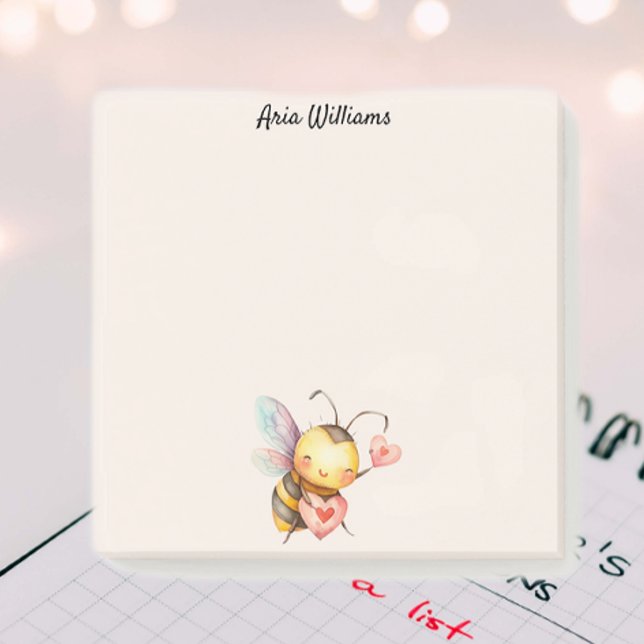 Post-it® Jolie abeille avec notes de cœur (Créateur téléchargé)