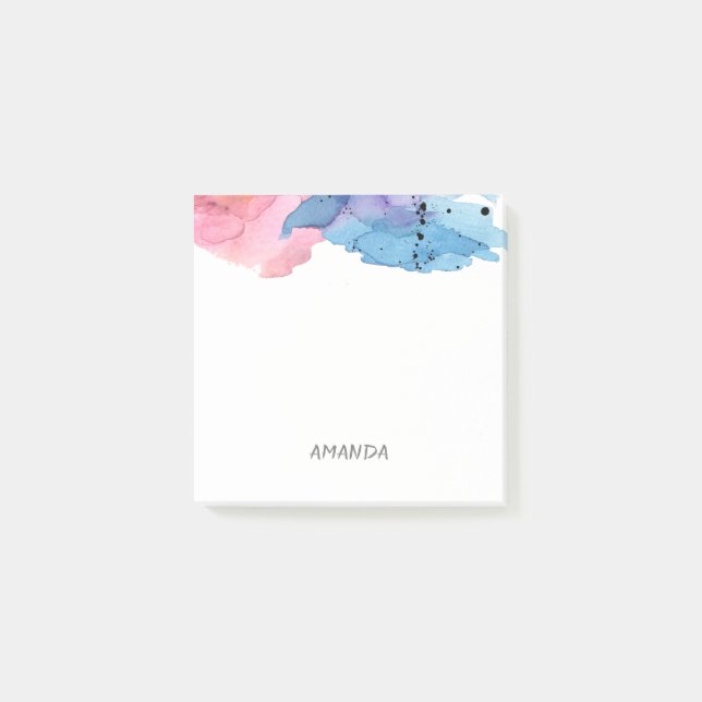 Post-it® jolie aquarelle design personnalisé post it note (Devant)