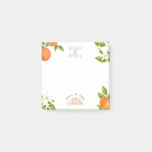 Post-it® Jolie aquarelle Orange Blossoms Citrus Mariage