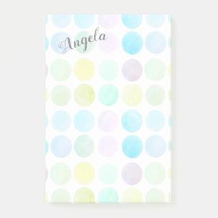 Post-it® jolie aquarelle pastel points design personnalisé