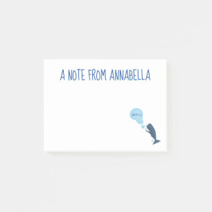 Post-it® Jolie baleine à sperme soufflant bulles dessin