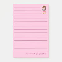 Jolie Cowgirl Personnalisé Ligné Enfants Rose