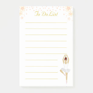 Post-it® Jolie danseuse de ballet en blanc et fleurs Liste