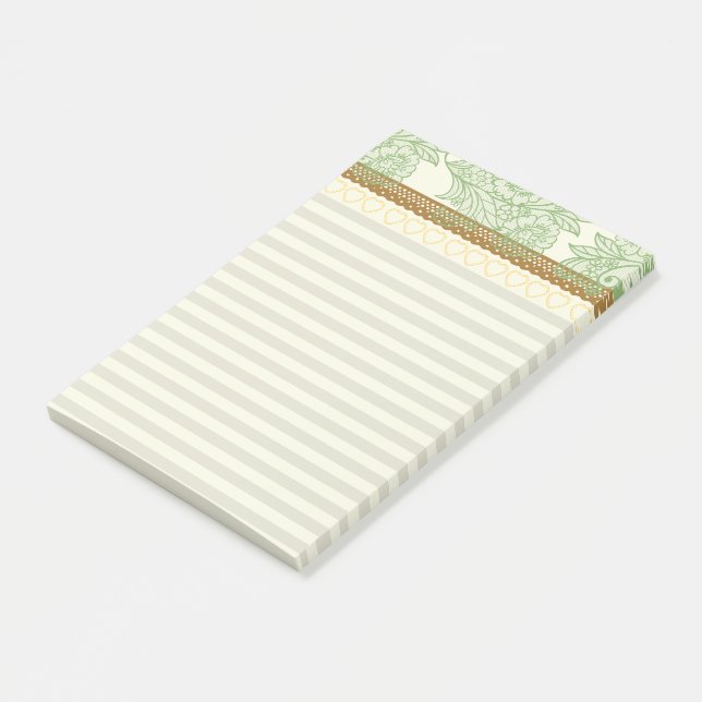 Post-it® Jolie dentelle et rayures Retro pastel Feminine ch (Incliné)