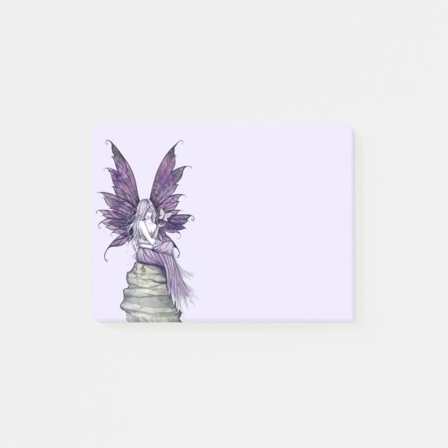 Post-it® Jolie Fée Violette et Papillon (Devant)