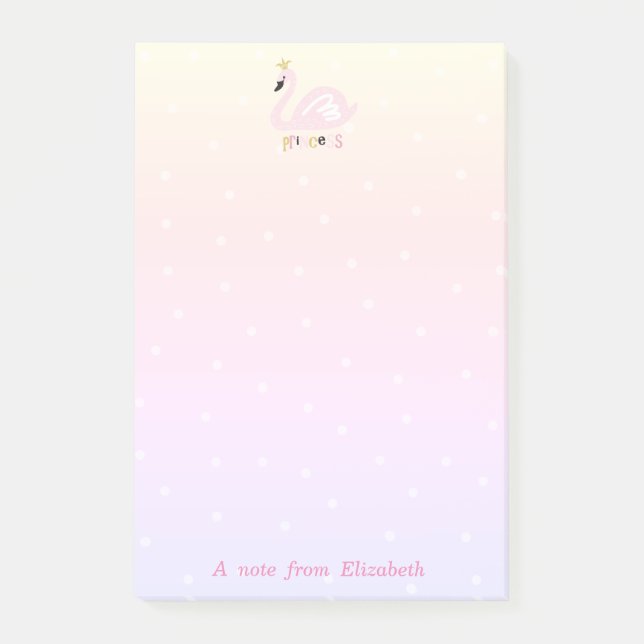 Post-it® Jolie fille élégante, Cygne, Tiare, Points (Devant)