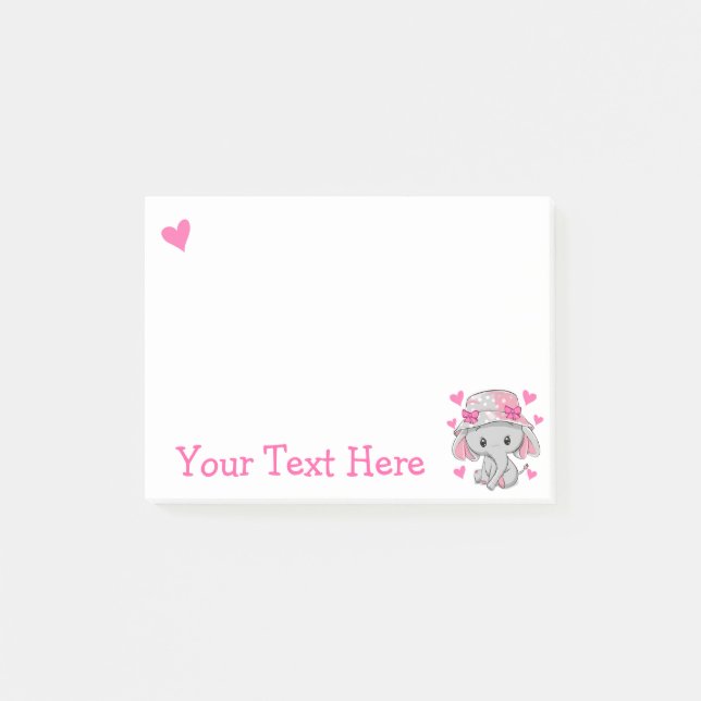 Post-it® Jolie fille éléphant bébé  (Devant)