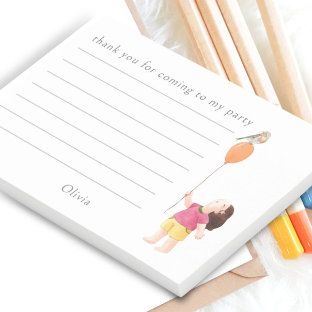 Post-it® Jolie Fille Fête d'Anniversaire Enfant Ballon Reme (Créateur téléchargé)