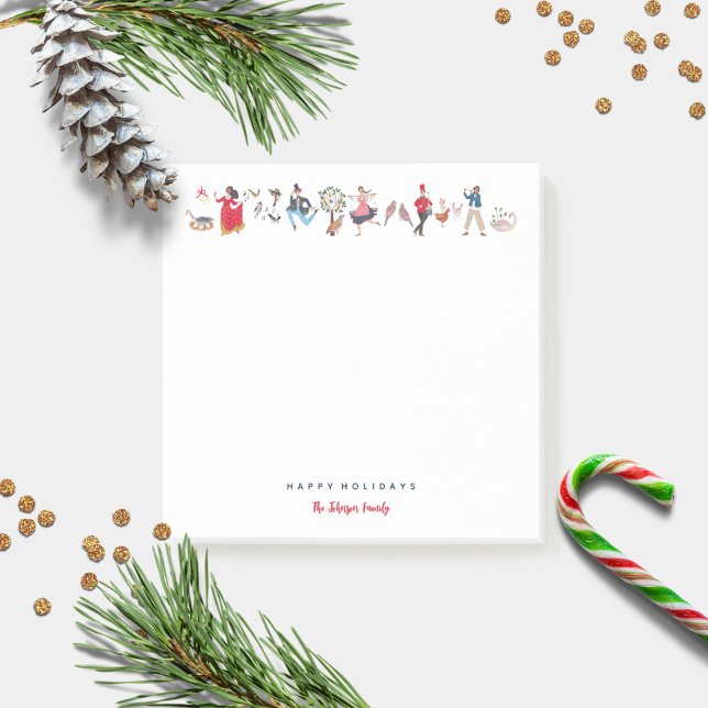 Post-it® Jolie illustration classique des 12 jours de Noël (Cute 12 days of Christmas sticky notes)