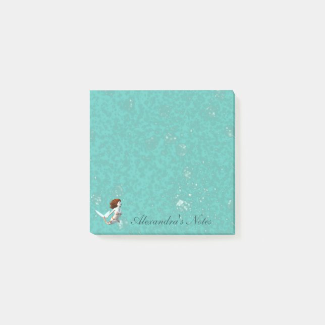 Post-it® Jolie Koi Mermaid Nager Sous L'Eau (Devant)