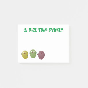Post-it® Jolie olives joyeux chantant dessin animé