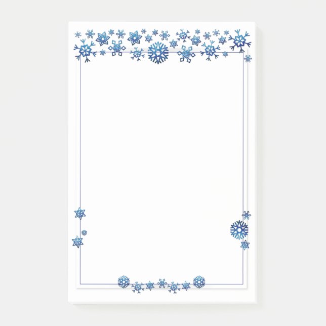 Post-it® Jolie Parties scintillant bleue Snowflakes hiver N (Devant)