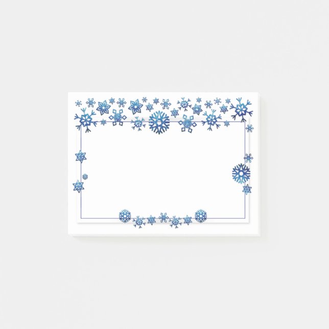 Post-it® Jolie Parties scintillant bleue Snowflakes hiver N (Devant)