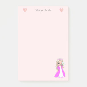 Post-it® Jolie petite princesse sur des choses rose pâle à 
