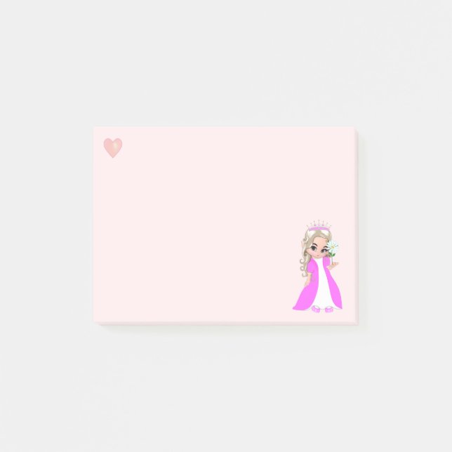 Post-it® Jolie petite princesse sur fond rose clair (Devant)