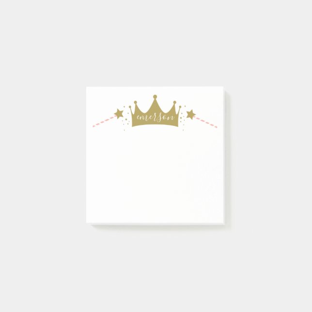 Post-it® Jolie Princesse Rose et Or (Devant)