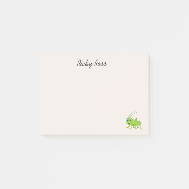 Post-it® Jolie sauterelle verte violette (Devant)