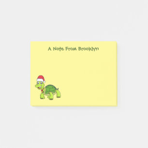 Post-it® Jolie tortue en chapeau de Père Noël