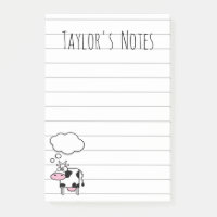 Jolie vache caricaturale drôle avec Udders Post-it