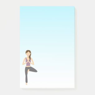 Post-it® Jolie Yoga Girl Faisant L'Illustration De Pose D'A